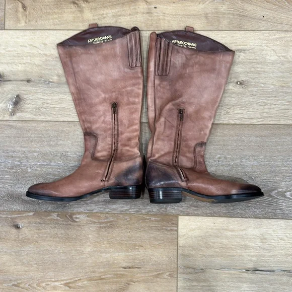 Arturo Chiang  Leather Riding Boots - Size 8 - Picture 3 of 8